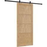  Klizna vrata Prirodna i crna 86 x 198,5 cm Masivna borovina | shoptok.hr