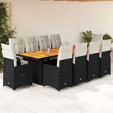  11-dijelni vrtni bistro set od poliratana s jastucima crni | shoptok.hr