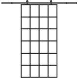 vidaXL Klizna vrata s okovom 102x205 cm ESG staklo i aluminij | shoptok.hr