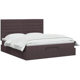  Krevet od pjene s madracem i LED-om Tamno smeđa 140 x 200 cm Slike