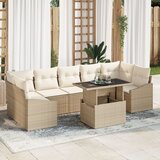 vidaXL set vrtnih sofa Set od 8 Bež, Krem Ratan, Poliester Vanjski stol Cijene