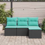  Sjedeća garnitura za vrt 4 kom. Crna poliratan 196 x 117 x 69 cm | shoptok.hr
