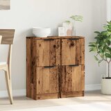  Komoda 2 kom staro drvo 30x30x70 cm konstruirano drvo Smeđa | Shoptok.si