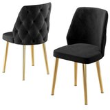 Hanah home set trpezarijskih stolica Leja 6 kom, crna tkanina Babyface, zlatne metalne noge | Eponuda.com