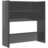  Zidni ormarići za cipele 4 kom sjajni sivi 60x18x60 cm drveni | shoptok.hr