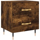 Maison Chic Nočna omarica - Nočna miza dimljeni hrast 40x35x47,5 cm inženirski les, (21688153) | Shoptok.si