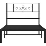  Metalni okvir za krevet s uzglavljem crni 90x190 cm | shoptok.hr