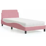  Krevet s madracem ružičasti 80 x 200 cm baršunasti