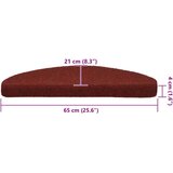  Ljepljivi tepisi za stepenice 20 kom crvene 65x21x4 cm | shoptok.hr