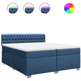  Krevet s oprugama i madracem plavi 200 x 200 cm od tkanine | shoptok.hr
