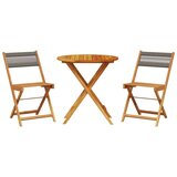  3-dijelni bistro set od polipropilen i masivnog drva sivi | shoptok.hr