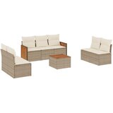  8-dijelni set vrtnih sofa od poliratana s jastucima bež | shoptok.hr