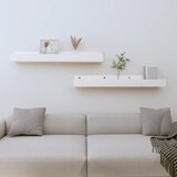 vidaXL Stenske police 2 kosa bela 80x12x9 cm trdna borovina | Shoptok.si