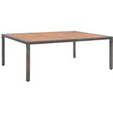 vidaXL Vrtna miza siva 200x150x74 cm poli ratan in akacijev les Cene