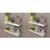  Stenske police 4 kosi 60 cm bele barve, (20621325) | Shoptok.si