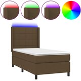  box spring s madracem LED tamnosmeđi 90x190 cm tkanina | shoptok.hr