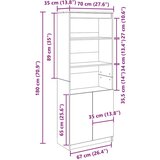 vidaXL Visoka omara dimljen hrast 70x35x180 cm inženirski les | Shoptok.si