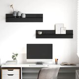  Polica na zidu s policom 2 pcs Crni hrast 80 x 11,5 x 18 cm | shoptok.hr