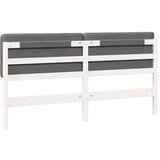 vidaXL Tapecirano vzglavje z vzglavjem Bela in svetlo siva 200 cm | Shoptok.si