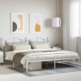  Metalni okvir za krevet s uzglavljem bijeli 200x200 cm | Eponuda.ba