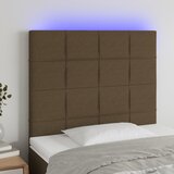 The Living Store LED posteljno vzglavje temno rjavo 90x5x118/128 cm blago - LED Vzglavje, (21659770) Cene