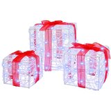 vidaXL Darilna škatla 3 pcs Hladno bela 20 x 20 x 20 cm Akril | Shoptok.si