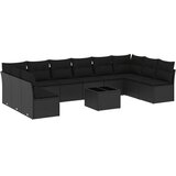  11-dijelni set vrtnih sofa od poliratana s jastucima crni | shoptok.hr