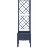 Vrtna sadilica s rešetkom plava siva 40 x 40 x 142 cm PP | Eponuda.com