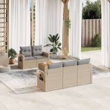  6-dijelni set vrtnih sofa s jastucima bež od poliratana | shoptok.hr