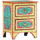 vidaXL Ročno barvana nočna omarica 40x30x50 cm trden mangov les | Shoptok.si