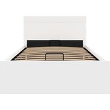  Hidraulični okvir za krevet umjetna koža LED bijeli 90 x 200 cm | shoptok.hr