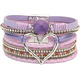 Narukvica AG-38815 Heart - Ljubičasta / Ružičasta KP38815 | Shoptok.si