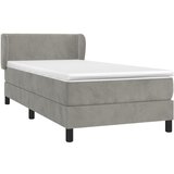 Box spring krevet s madracem svjetlosivi 90x190 cm baršunasti | shoptok.hr