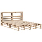 vidaXL Posteljni okvir z vzglavjem 150x200 cm trdna borovina, (21322447) | Shoptok.si