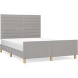  Posteljni okvir z vzglavjem svetlo siv 140x190 cm blago, (20788237) | Shoptok.si