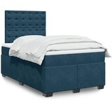 Krevet s oprugama i madracem plavi 120 x 190 cm baršun | Eponuda.com