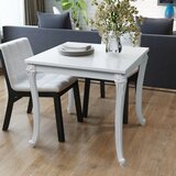 vidaXL Miza za Jedilnico 80x80x76 cm Visok Sijaj Bele Barve Cene