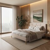 MESONICA Krem tapecirani bračni krevet s podnicom 180x200 cm Alano – | shoptok.hr