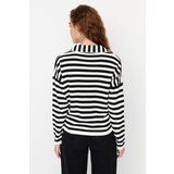 Trendyol Ecru Crop Striped Knitwear Sweater | Eponuda.ba