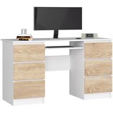 AKORD A-11 Računalniška Miza, 6 Predalov, Bela/Hrast Sonoma, (5000332944) | Shoptok.si