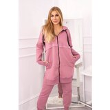 Kesi Insulated set with a long sweatshirt in dark pink color Cijene