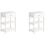 SoBuy Nočna omarica s predalom Bela 45x30x68cm FBT46-WX2, (5000485460) Cene