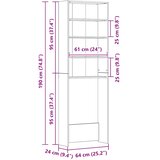 Ormarić za perilicu rublja boja hrasta sonome 64 x 24 x 190 cm | shoptok.hr