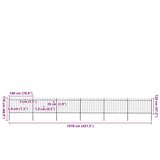  Vrtna ograda s obručem na vrhu Čelik 1070x120 cm Crna | Eponuda.ba