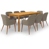  9-dijelni vrtni blagovaonski set smeđi | Eponuda.com