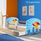  Dječji krevet ACMA s motivom, bočna sonoma + ladica 140x70 cm 19 Superhero | shoptok.hr
