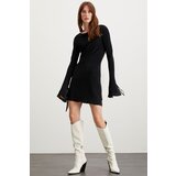 Grimelange Brandy Women's Woven Waist Open Back Open Flare Sleeve Moroccan Midi Black Dres | ePonuda.com