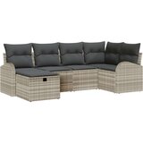 Set vrtnih kauča od 6 dijelova s jastučićima svijetlosivi poli ratan | shoptok.hr