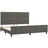  Posteljni okvir z vzglavjem temno siv 200x200 cm žamet, (20738830) | Shoptok.si