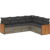 Maison Chic Seti vrtnega pohištva - Vrtna garnitura - Vrtni pohištvo set 6-delna z blazinami siv poli ratan, (21807061) | Shoptok.si